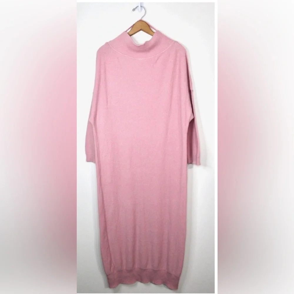 Free People Elegant Pink Off-Shoulder Sweater Dress - Picture 7 of 13